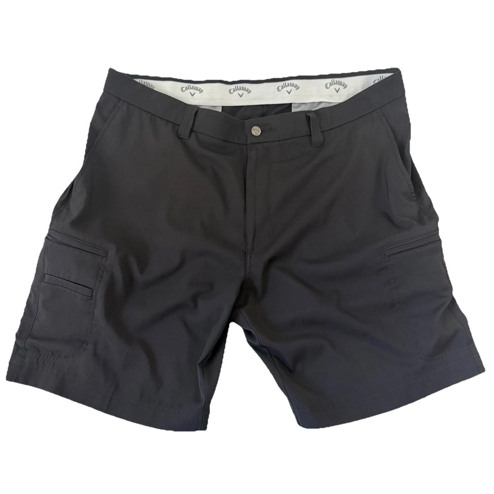 Callaway Golf Pocket Shorts Mens 40 Black Performance Cargo Lightweight Stretch